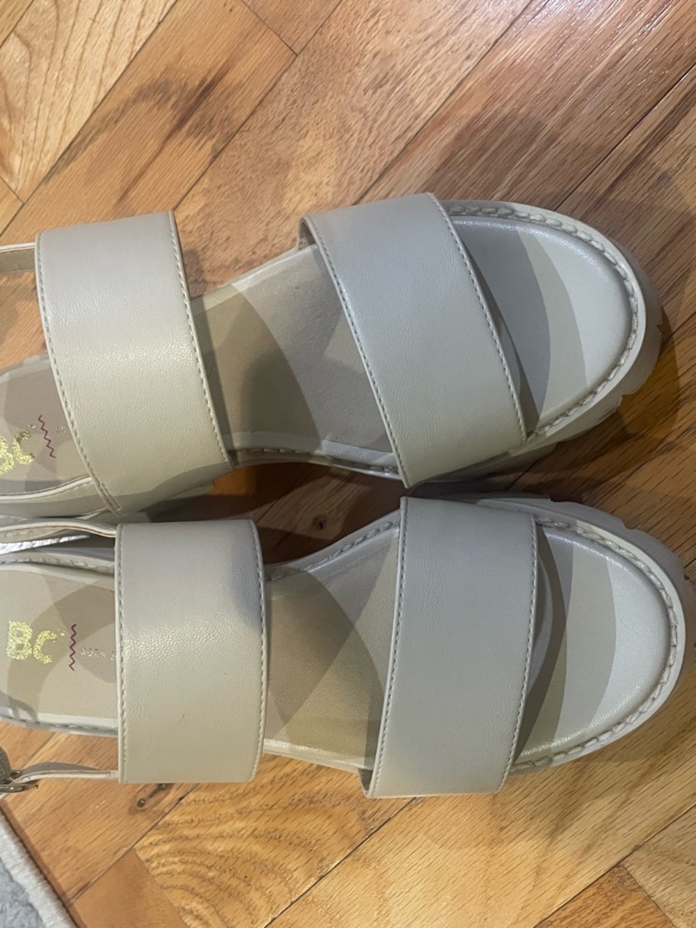 Women’s Cream Double-Strap Slide Sandals